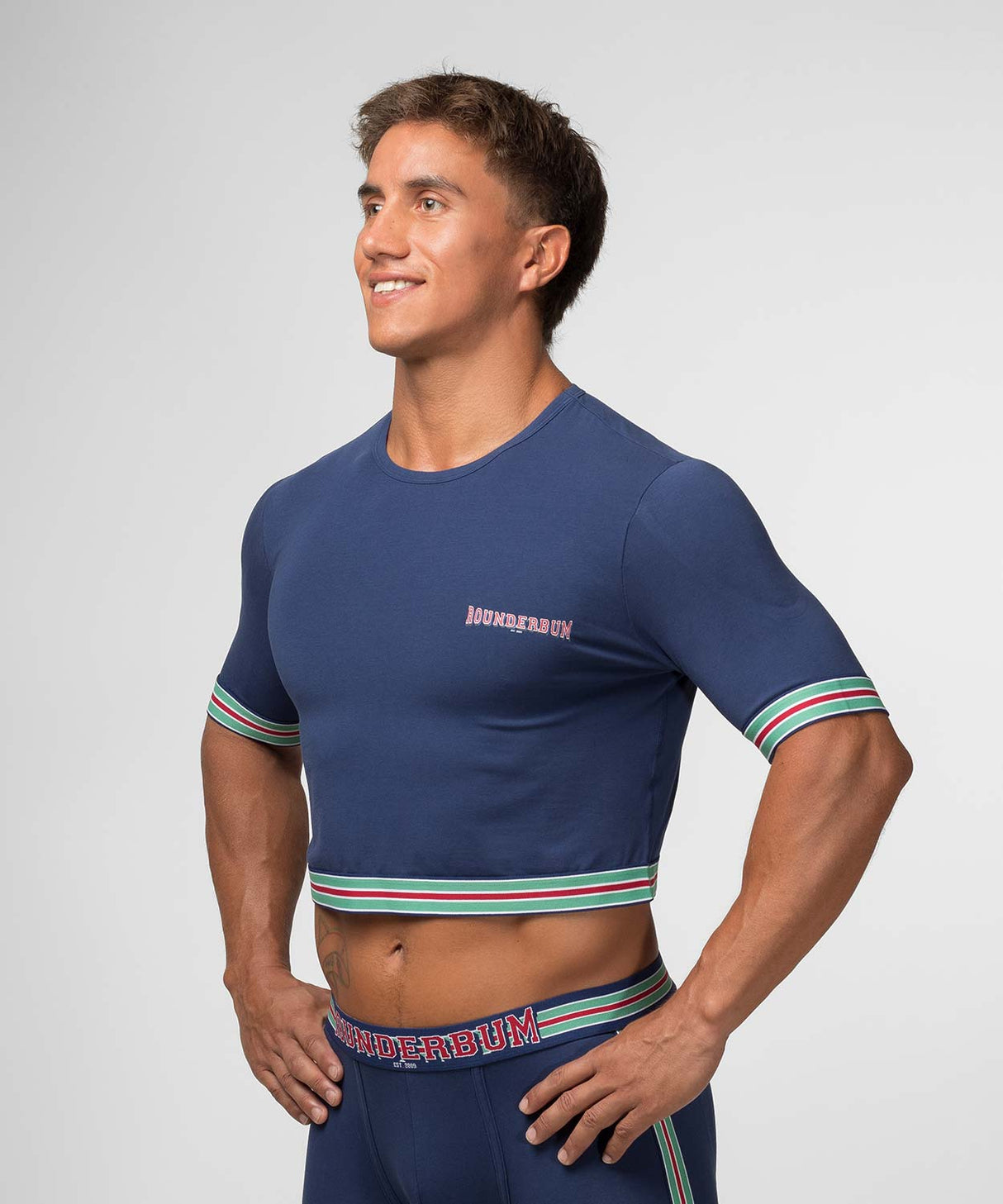 VARSITY Padded Crop Top Navy