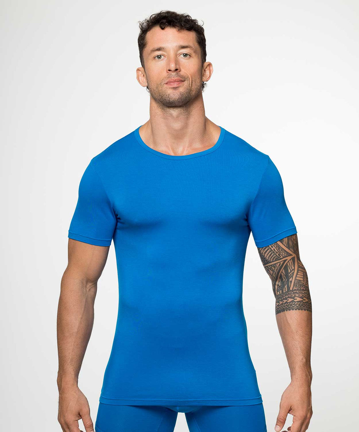 Essentials Bamboo T-Shirt Crew Neck Blue