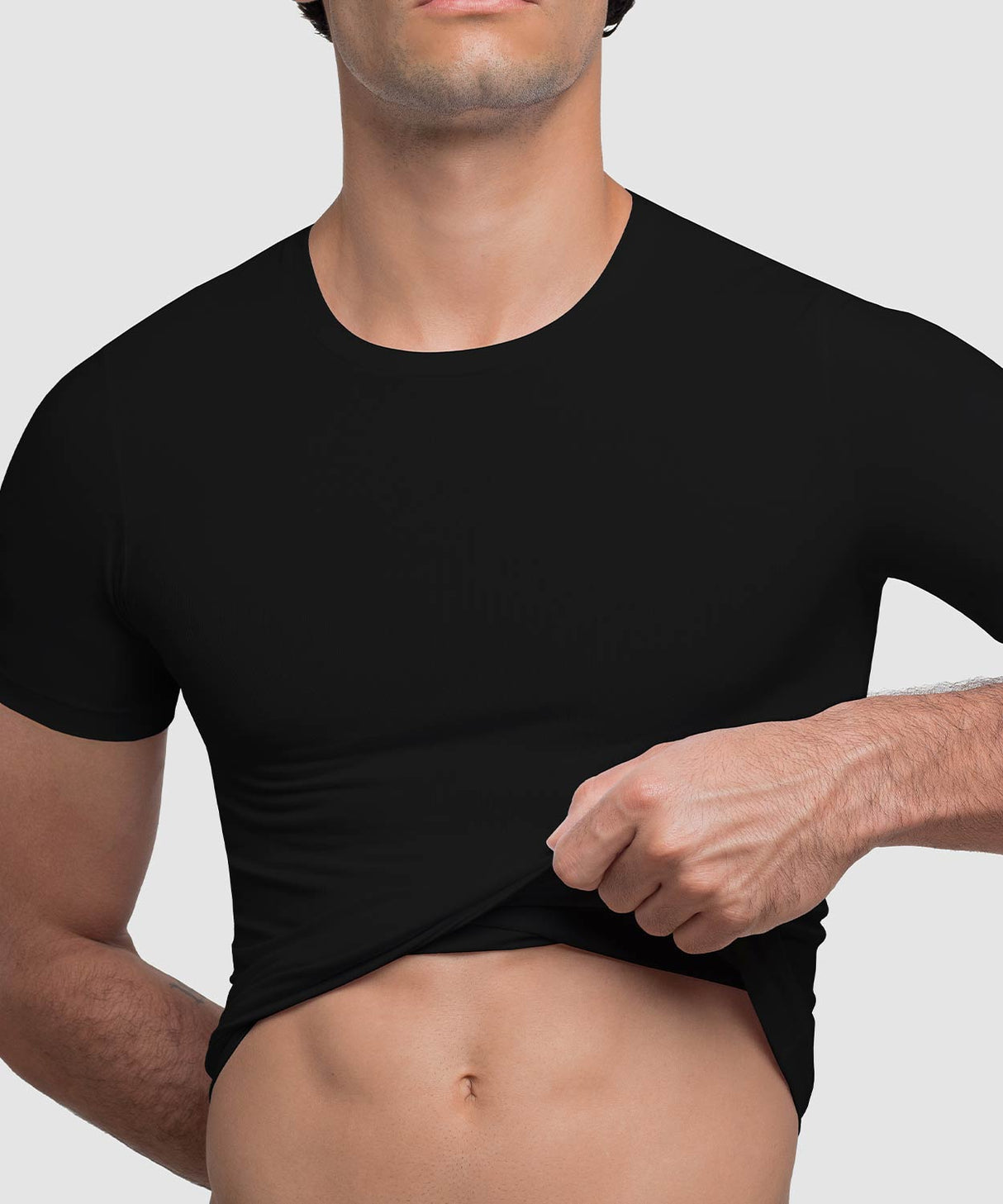 Cotton Compression Crew Neck T-Shirt