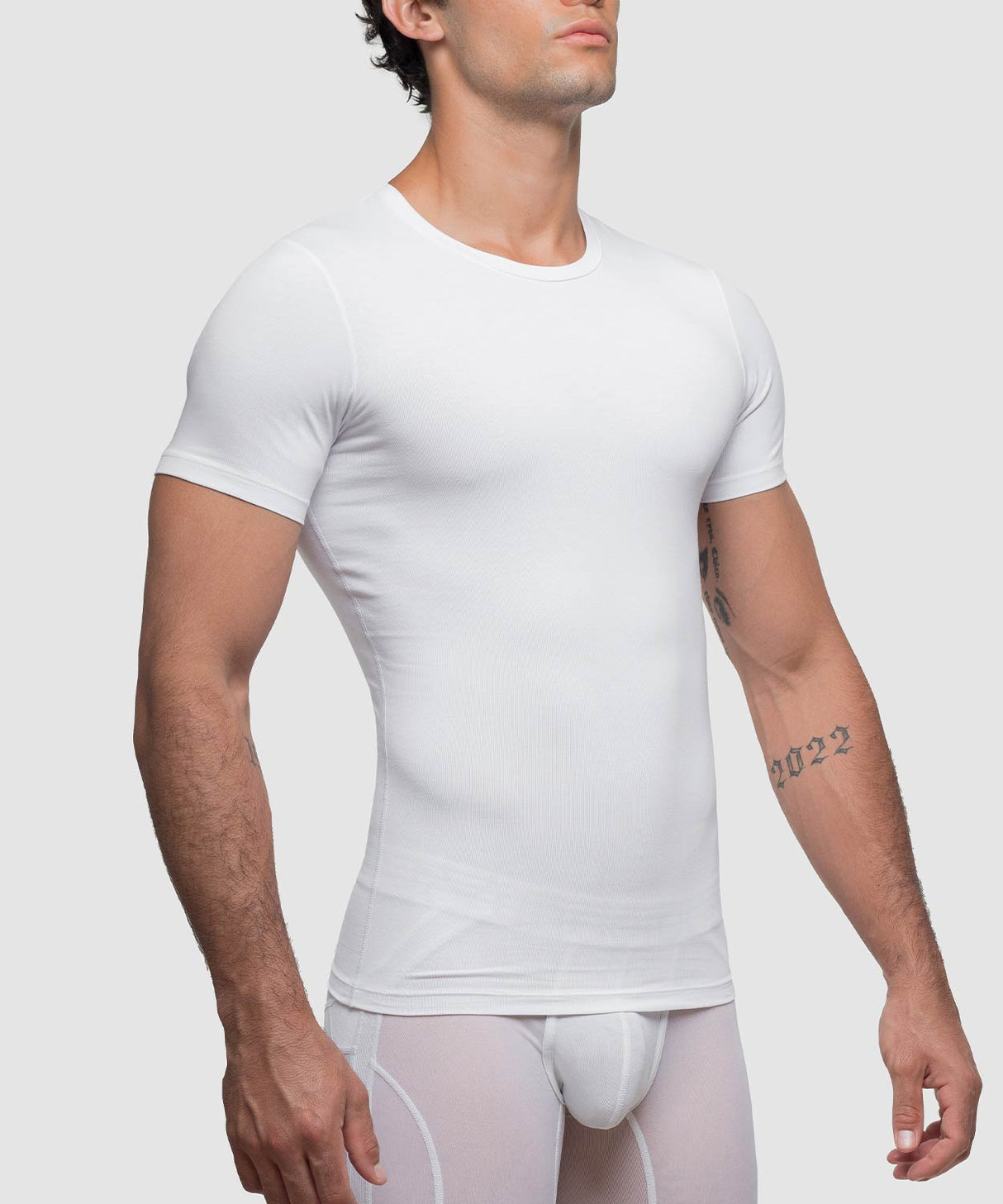 Cotton Compression Crew Neck T-Shirt