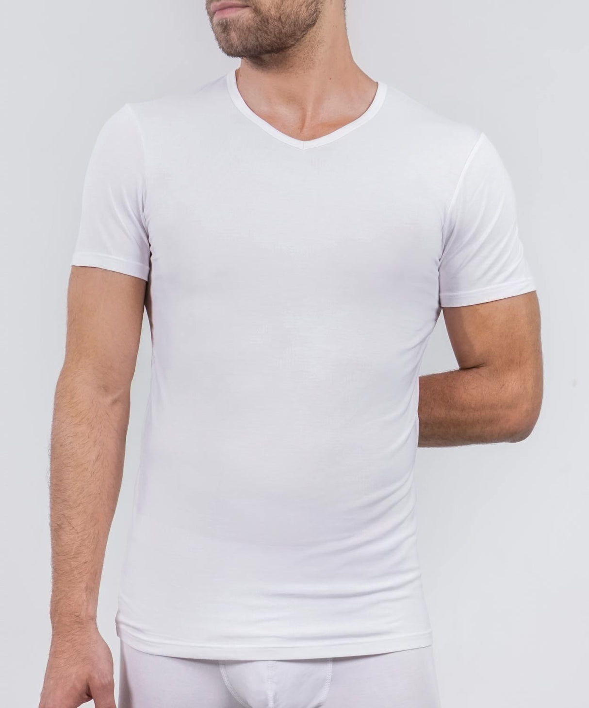 Essentials Modal T-Shirt V Neck White