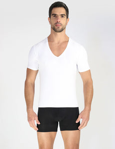 Deep V-Neck T-Shirt 2-Pack White