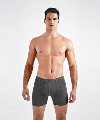 Padded Boxer Brief + Smart Package Cup Heather-Charcoal