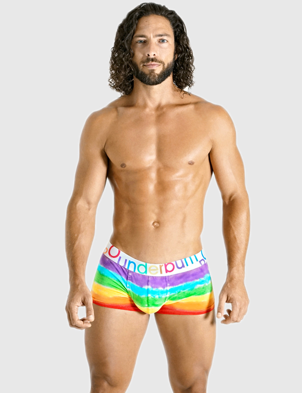 PRIDE-DYE Padded Boxer Trunk White Large