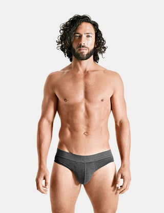 Padded Brief + Smart Package Cup Heather Charcoal