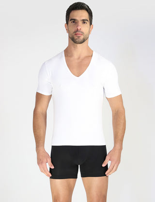 Deep V-Neck T-Shirt 2Pack White