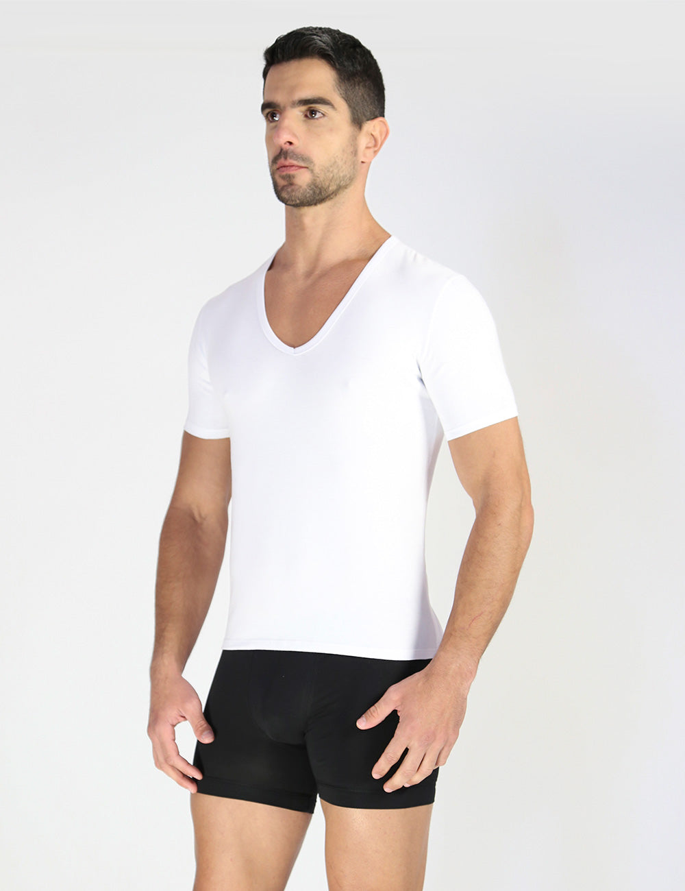 plunging v neck shirt